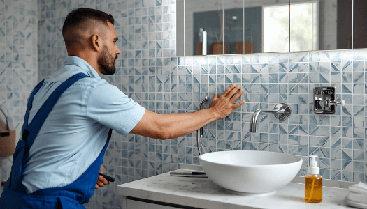 Bathroom remodeler upgrading modern bathroom space